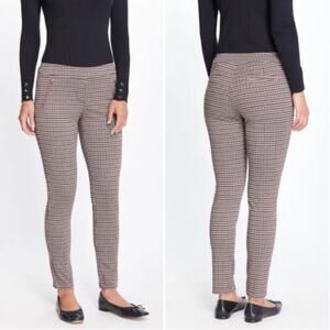 J. McLaughlin Brown Houndstooth Ross Pants Stretch Pockets Size 14